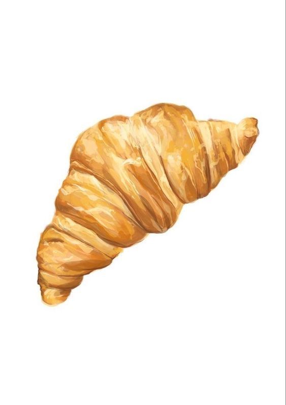 a painting of a croissant on a white background