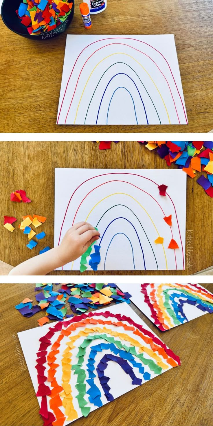 this rainbow art project is perfect for kids to make