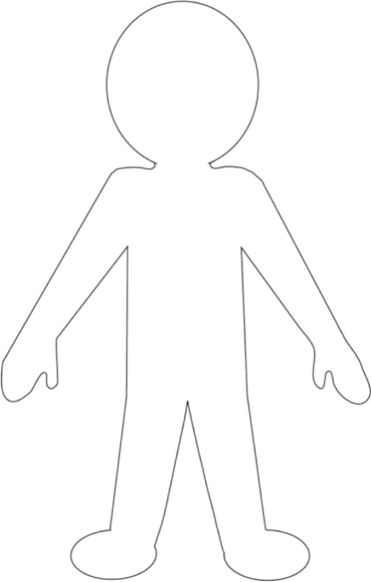 the outline of a person's body and arms