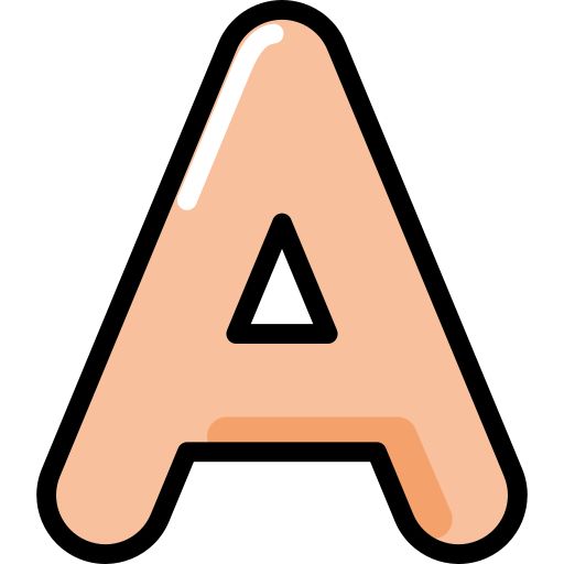 an orange and black letter with the letter a in it's center, on a white background