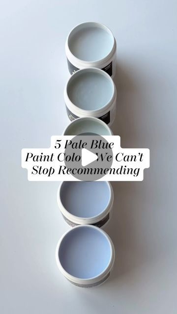 five white bowls stacked on top of each other with the words 3 pale blue paint to give can't stop recommending