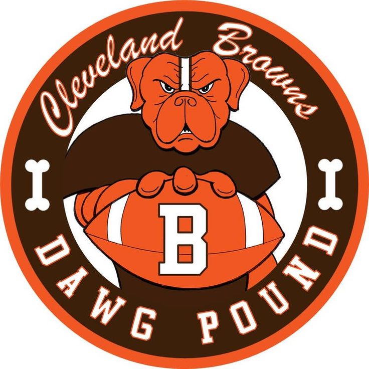 the cleveland browns logo is shown in an orange and brown circle with white letters on it