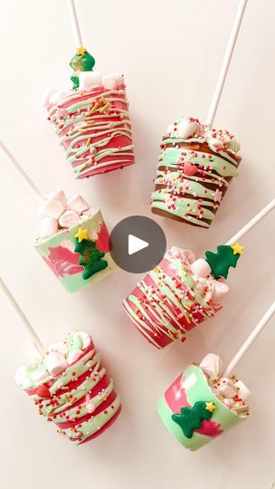 a video showing how to make christmas cake pops