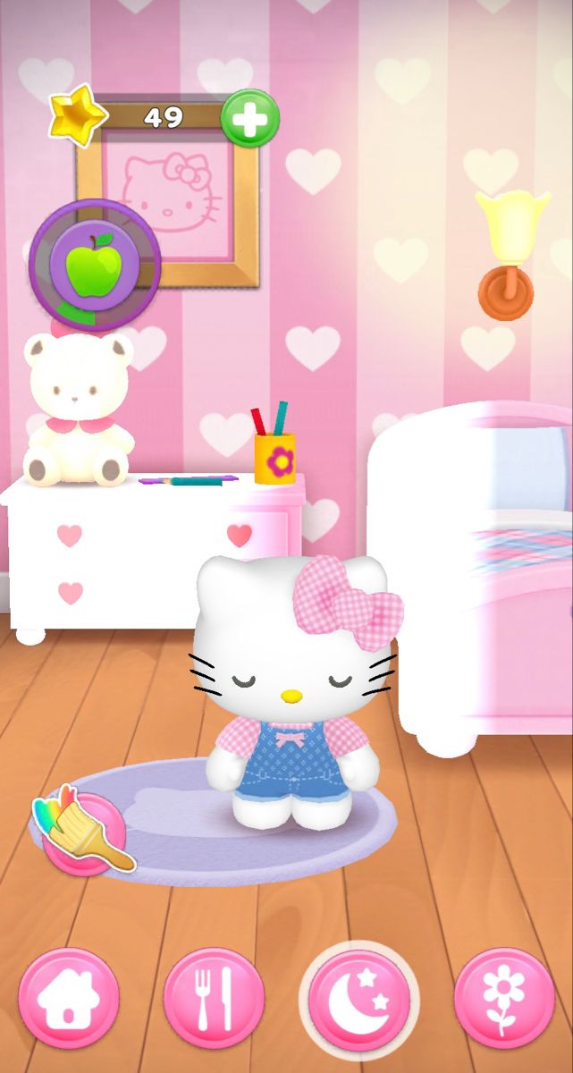 the hello kitty game is playing on the phone