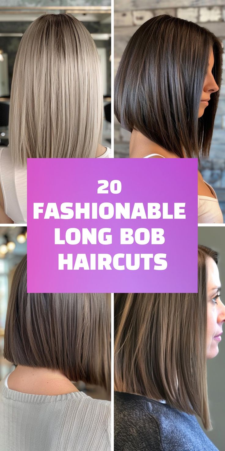 Discover 20 stunning long bob haircuts that combine style and convenience. Long bob haircuts are ideal for anyone looking for a chic, modern look that's easy to maintain. From straight and sleek to wavy and textured, these 20 variations offer something for everyone. Get inspired by these beautiful long bob haircuts for your next salon visit. Medium Bob Dark Hair, Long Bob Hairstyles Thick Hair, Long Reverse Bob Haircut, Long Hair To Bob Transformation, Long In Front Short In Back Hair Bob, Long Bob Cuts For Women, Straight Long Bob Haircut, Shoulder Length Bob Haircuts For Women, Shoulder Length Bob Haircut With Layers