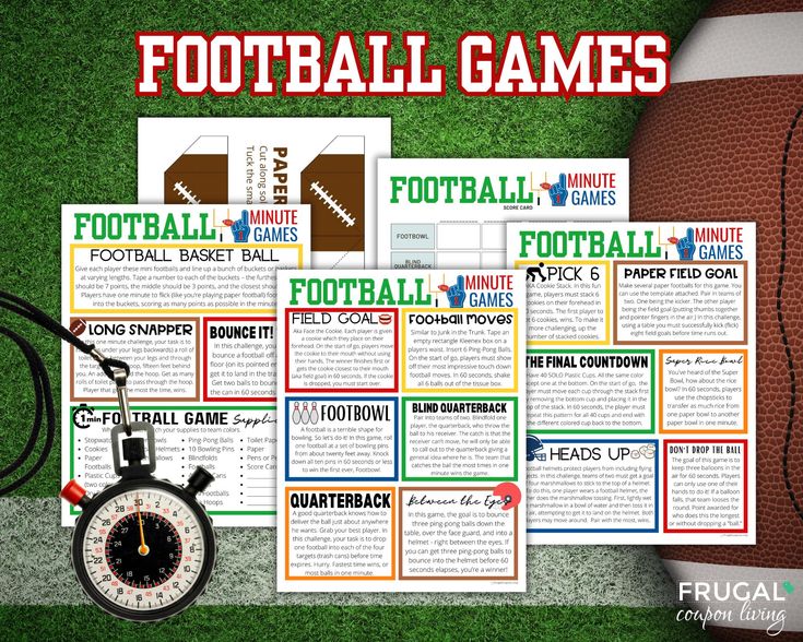 a football game is shown with the words football games on it and an alarm clock