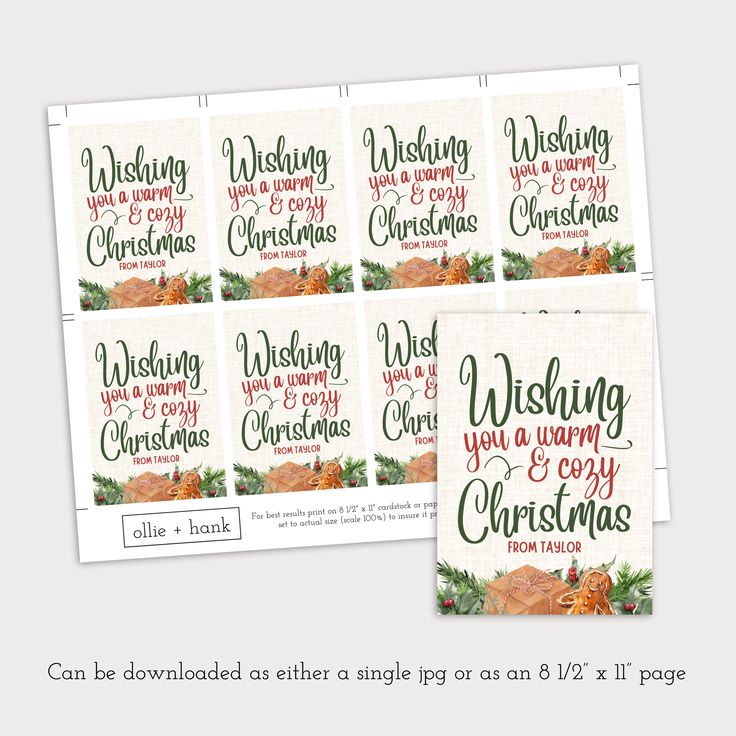 six christmas cards with the words wishing you're very merry and happy on them