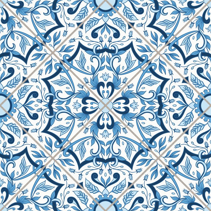 a blue and white tile pattern