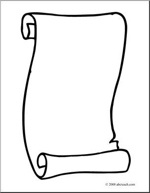 a black and white drawing of a scroll