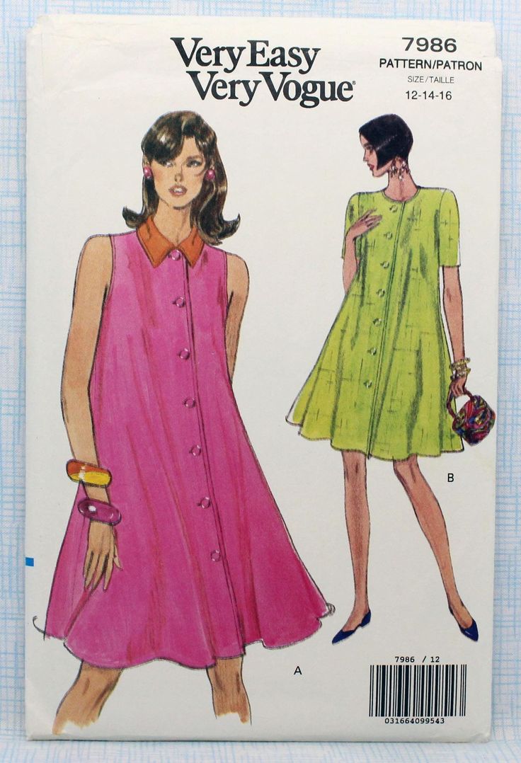 a women's dress pattern from the 1960s, very easy to sew with buttons