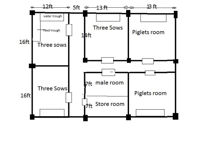 the floor plan for an apartment building with three rooms and two floors, including one bedroom