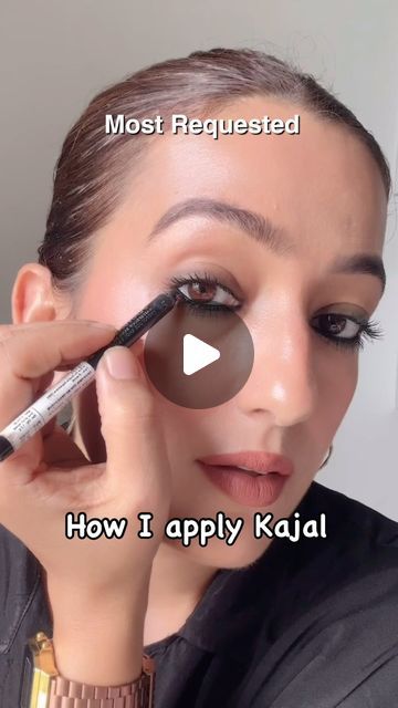 KIWI  | SKINCARE & MAKEUP on Instagram: "Save This 🫶🏻 Though I have lots of videos on my signature kohl eye  but today is the detailed one for you all . As i get so many requests on this so you guys have to try and recreate and share with me 🙂  Disclaimer: Finding the right kajal can be challenging since it varies for everyone and depends on individual sensitivities, especially for those with sensitive eyes. Keep experimenting to discover what works best for you, as what suits one person may not suit another.  Kajal I used is by @rimmellondonindia   [kohl eye makeup, eye makeup , smudge proof kajal, best kajal, Smokey eyes, minimal makeup, sleek buns , nude blush)   #kohleyes #eyemakeuplook #kajal #bestkajal #smudgeproofmakeup #smudgeproof #softsmokeyeye #smokeyeye #datenightmakeup #tre Kajal Smokey Eye, Dark Kajal Eyes, Smokey Kajal Look, Kohl Eyes Tutorial, Best Kajal For Eyes, Smokey Eye With Kajal, Kajal Hacks, Kajal Eyes Aesthetic, Kajal Makeup Look