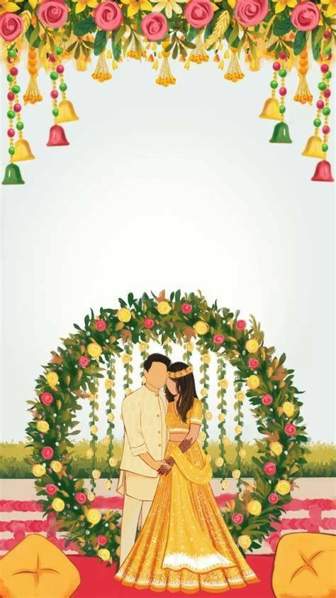 a couple standing in front of a floral arch