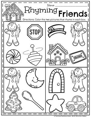 the rhyming friends worksheet with pictures and words to help students learn how to