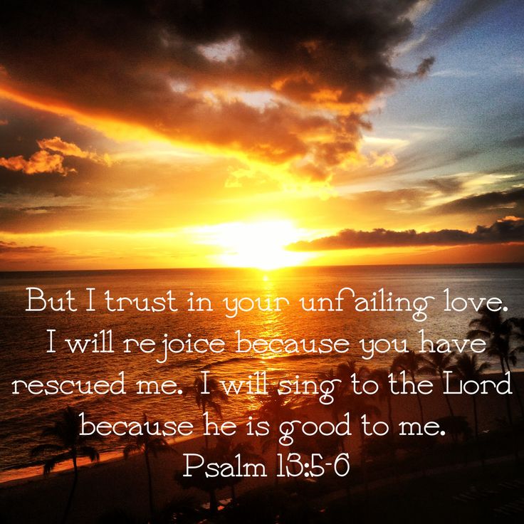 a sunset with the words, but trust in your unfailing love i will rejoice because you have