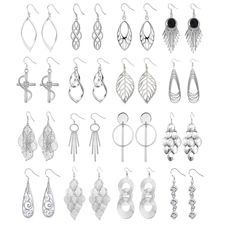 PRICES MAY VARY. 【Economic Earrings Set】: Comes with 16 pairs different fashion earrings, offer you many choices of daily wearing, economical and affordable, the fish-hook closures make for easy on and off and provide graceful movement every time you turn your head, also they are lightweight silver-tone earrings, can easy to wear all day. 【Stylish Accessory】: These dangle earrings offering stunning style and elegant appeal, will add classical sophistication to your style, would be a great additi Easy Jewelry Making Ideas, Graceful Movement, Wholesale Earrings, Diy Clothes And Shoes, Stunning Style, Jewelry Drawing, Stud Jewelry, Beaded Drop Earrings, Jewelry Statement