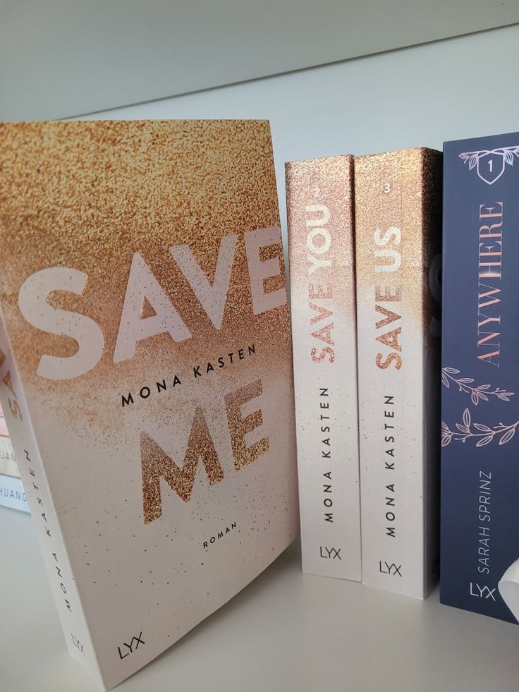 there are three books on the shelf next to each other that say save me and you always saw me