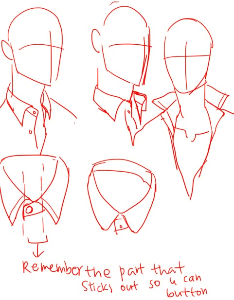 the drawing shows how to draw an individual's neck and chest in three different ways