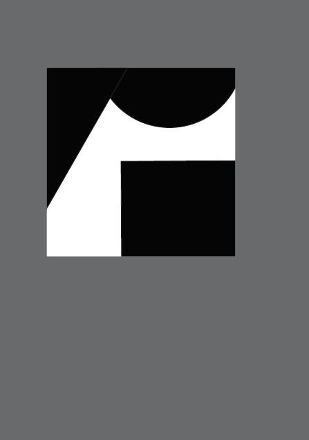 an abstract black and white design with the letter p in it's center, on a gray background