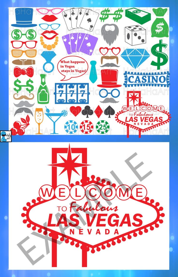 the las vegas sign is shown in two different colors