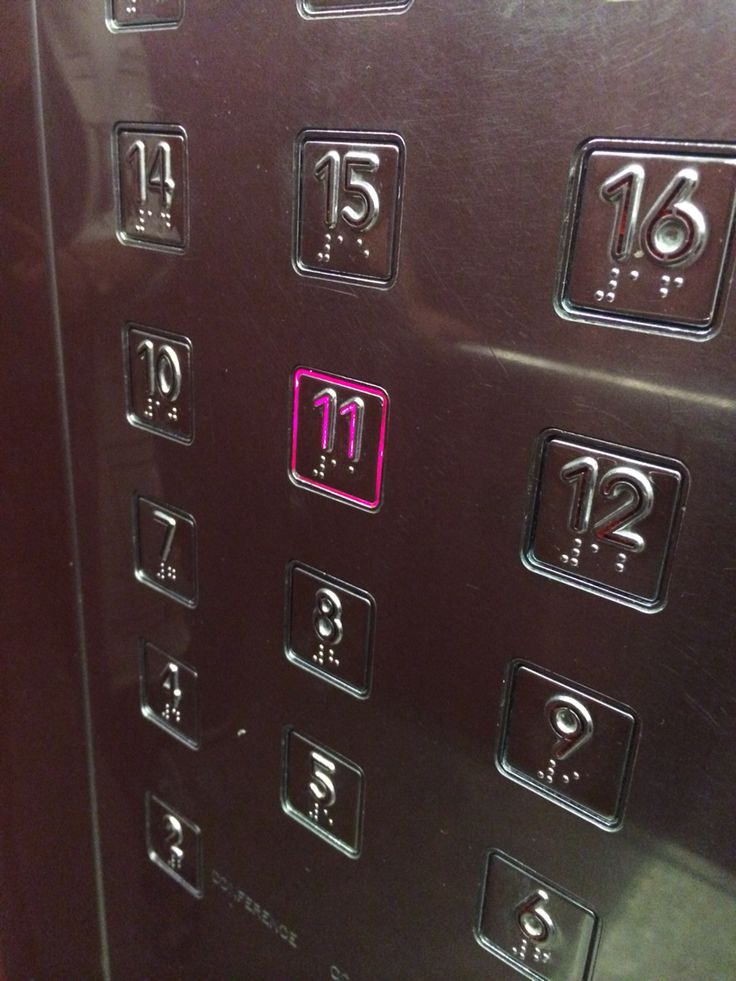 an elevator with numbers and symbols on it