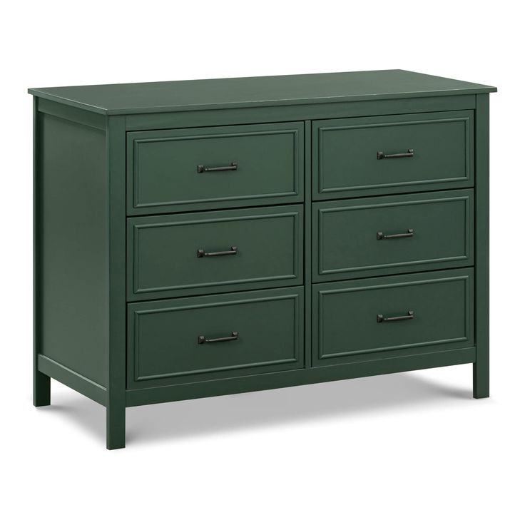 a green dresser with four drawers