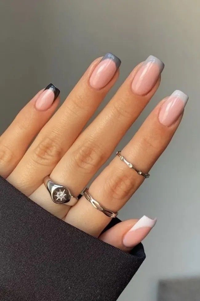 Grey Nail Designs, Unghie Sfumate, Simple Fall Nails, Nagellack Trends, Cute Nails For Fall, Simple Gel Nails, Gray Nails, Fall Nail, Fall Nail Designs