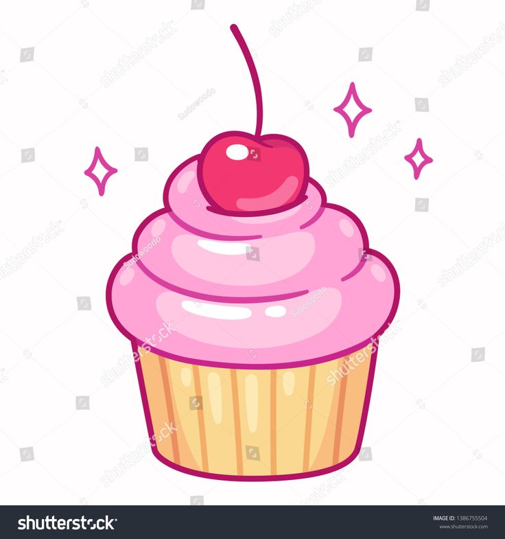 a pink cupcake with a cherry on top