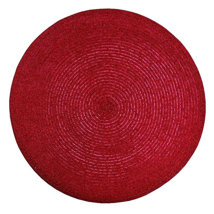 a round red placemat on a white background