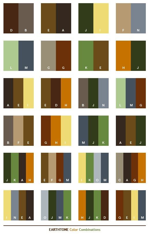 the color scheme for different shades of green