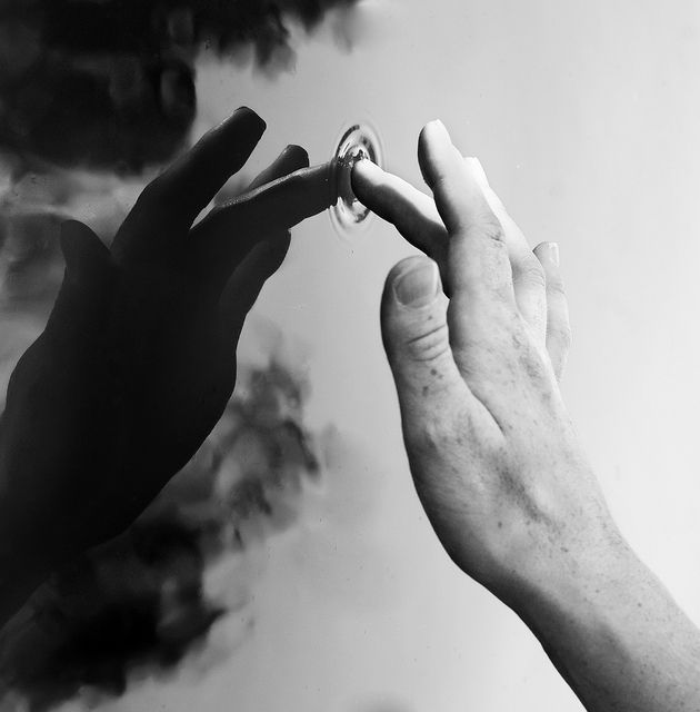 I can totally see Karsyn creating a picture like this!  Simple, yet beautiful and profound.  I absolutely LOVE this! James Nachtwey, Hands Reaching Out, Reflection Photos, Hand Photography, Animated Videos, Reflection Photography, Shadow Photography, 사진 촬영 포즈, Black And White Photograph