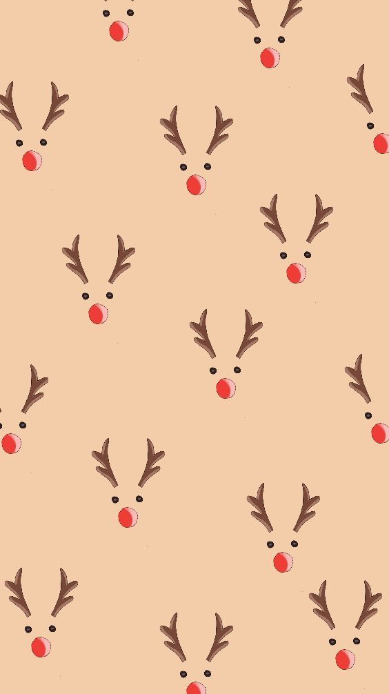 a pattern with reindeer's noses and red balls on the nose, all in brown