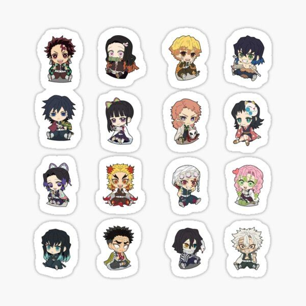 an assortment of anime character stickers