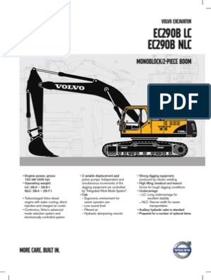 an instruction manual for the volvo excab ll ezp908