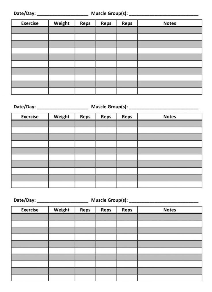 the printable workout log is shown