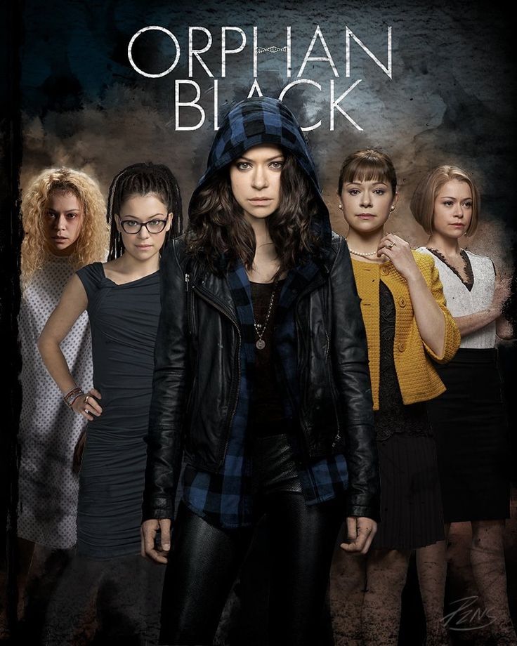 an image of a woman standing in front of other women with the caption'orphan black '