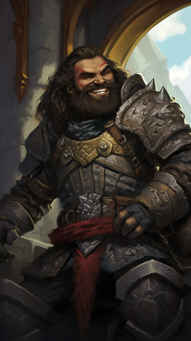 a man with long hair and beard wearing armor