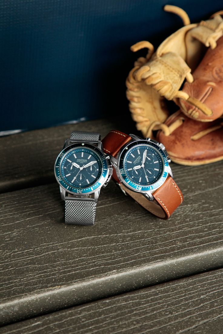 Inject character into your fall ensemble with the LEATHER CHARLES 45mm, a bold saddle brown/blue men's leather and mesh watch. Perfect for pairing with casual outfits or fall sports gear, this striking blue watch promises sophistication and performance in one. Exude style this season, Shop the LEATHER CHARLES 45mm, Saddle Brown/Blue watch at Armitron today. Mens Watches Classy, Classic Watch Women, Mens Watches Affordable, Mens Casual Watches, Mens Digital Watches, Sporty Watch, Classy Watch, Fall Sports, Trendy Watches