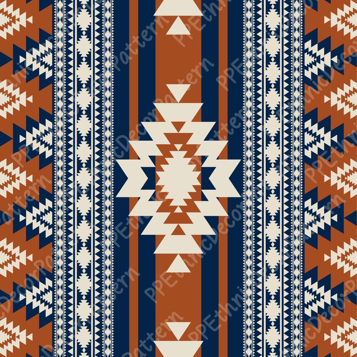 an orange, blue and white navajo style pattern