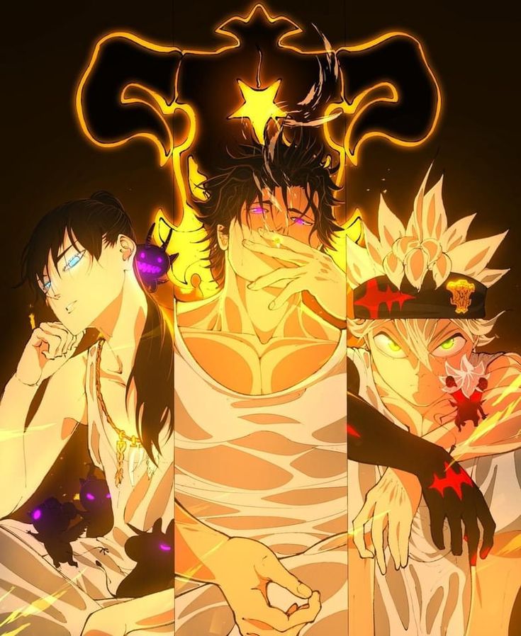 two anime characters sitting next to each other in front of a black background with yellow lights