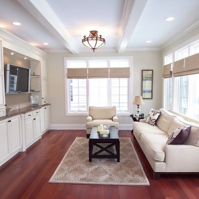 the living room is clean and ready for us to use in its new owner's home