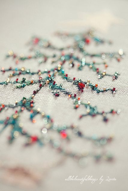 the beaded snowflake is made up of beads