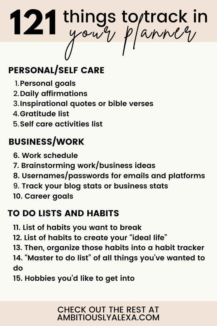 the 12 things to track in your planner that you can't even use for work