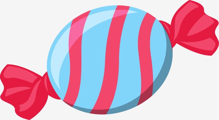 a blue and red striped candy lollipop with a bow on it's tail