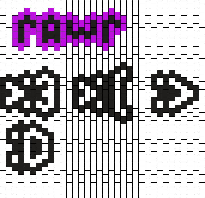 an image of a pixel style pattern with the word dad spelled in black and purple