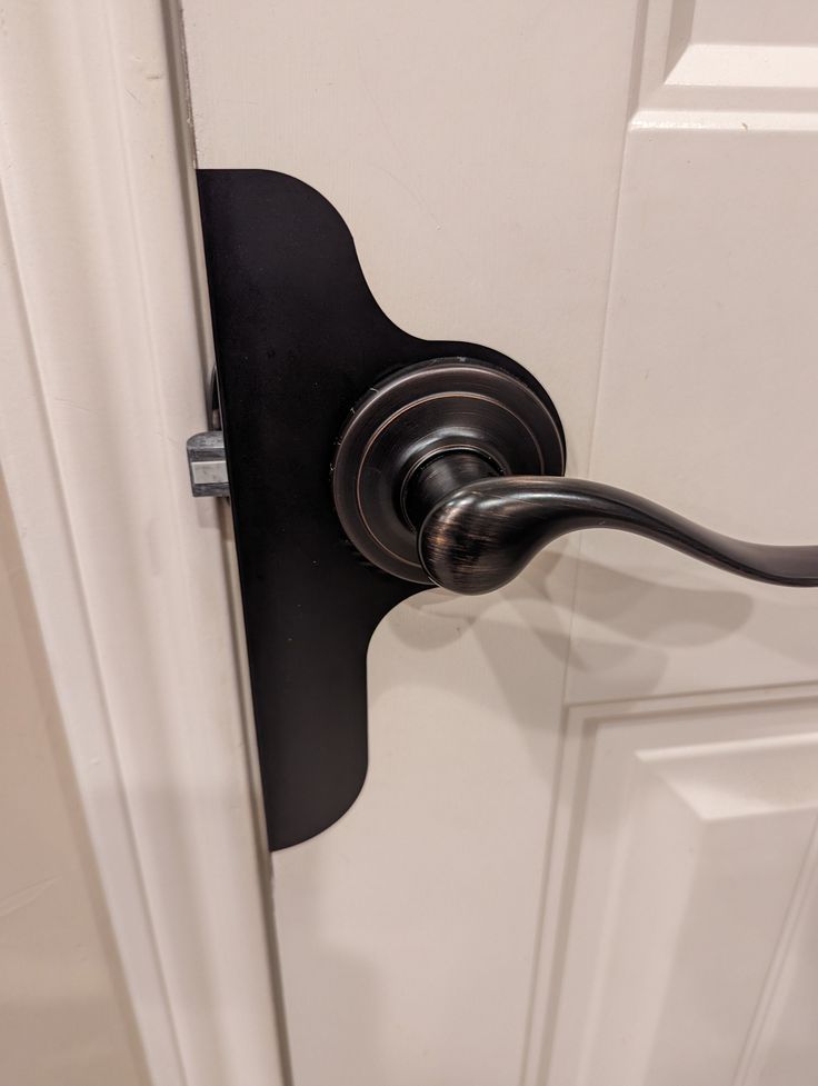 an open door with a black handle on it