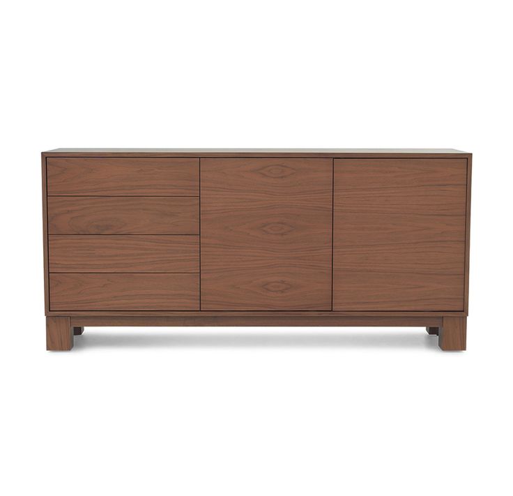 the sideboard is made from wood and has four drawers