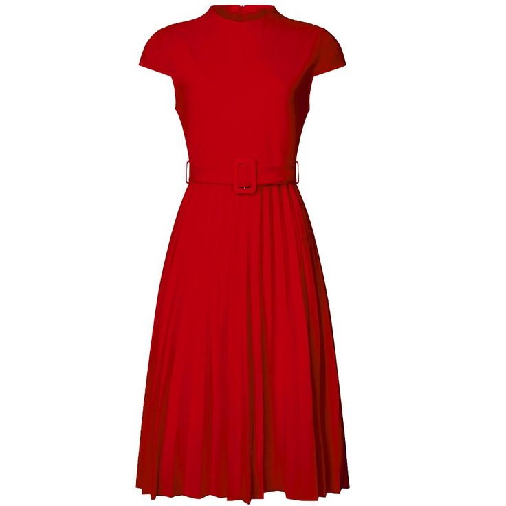 This dress can be a perfect addition to almost any outfit for daily wear, great for work, meetings, weddings, offices, businesses, parties, cocktails, casual, everyday dressing, etc. Pair with flat shoes or high heels for an elegant office look. Comfortable and versatile, this dress is perfect on its own or as a layer under a blazer. Red Pleated Dress For Work, Red Pleated Dress For Workwear, Elegant Red Belted Midi Dress, Red Belted Dress For Work, Fitted Red Belted Dress, Red Fitted Belted Dress, Elegant Red Belted Dress, Fitted Red Pleated Midi Dress, Red Fitted Midi Dress For Semi-formal Occasions