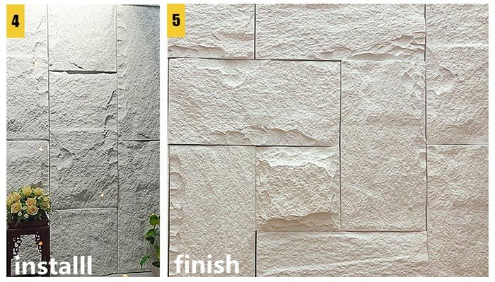 two pictures side by side showing different types of wall tiles and how to install them