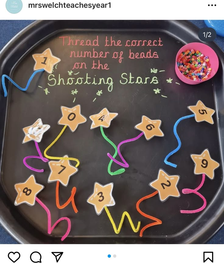 a tray that has some cookies on it with numbers and stars painted on the side